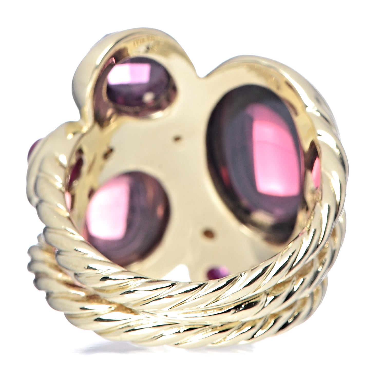 18K Yellow Gold Tourmaline Ruby Garnet Diamond Mosaic Ring 53 6.25