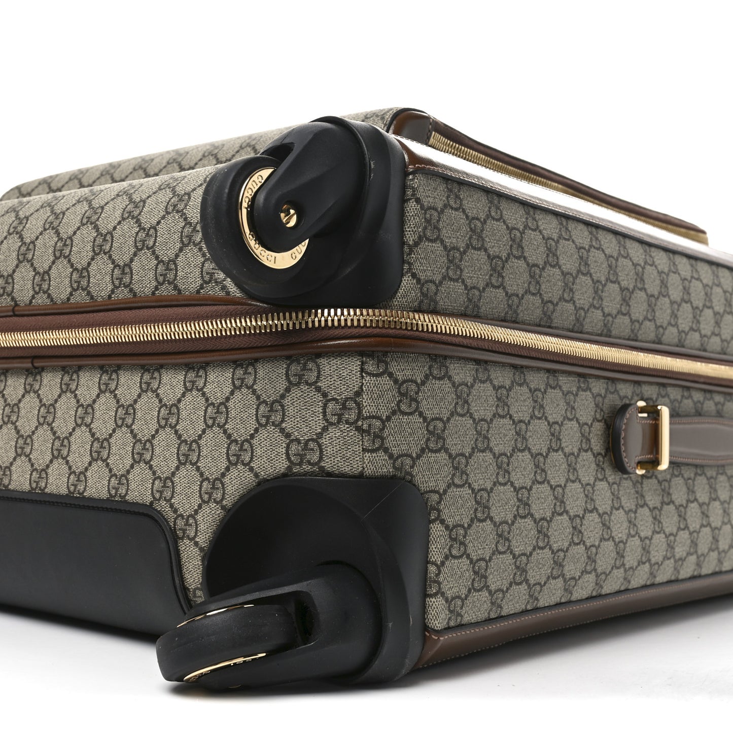 GG Supreme Monogram Azalea Calfskin Retro Interlocking G Carry On Trolley Beige Ebony Brown Sugar