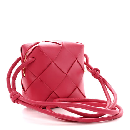 Bottega Veneta Lambskin Maxi Intrecciato Mini Cassette Camera Bag Cranberry 3 of 9