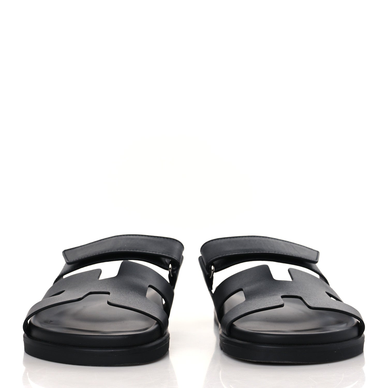 Hermes Calfskin Womens Chypre Sandals 39 Black 2 of 10
