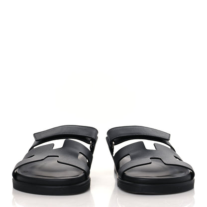 Hermes Calfskin Womens Chypre Sandals 39 Black 2 of 10