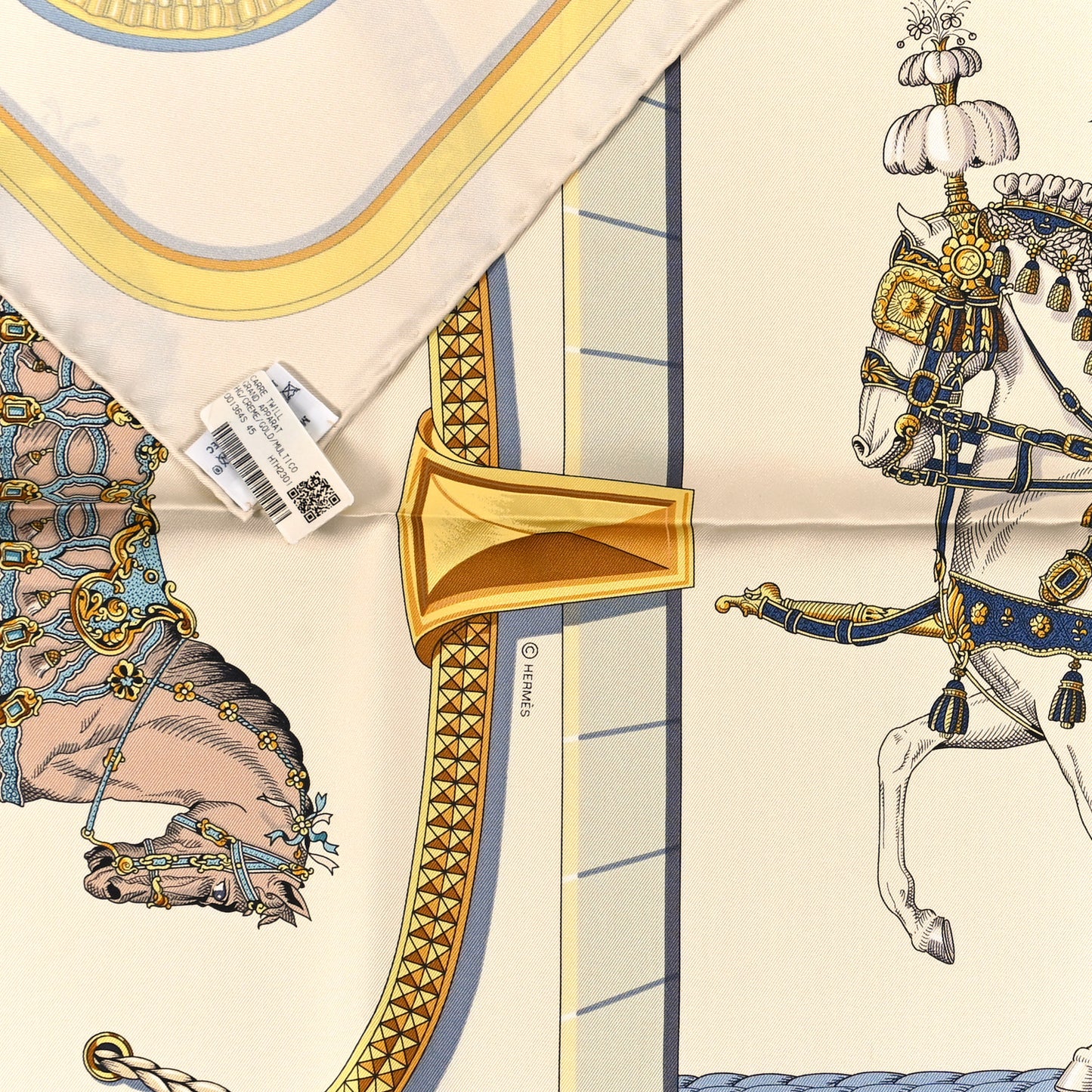 Silk Grand Apparat Forever Scarf 90 Creme Gold Multicolore