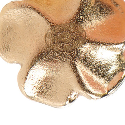 Chanel Enamel CC Camellia Drop Earrings Light Gold 4 of 4