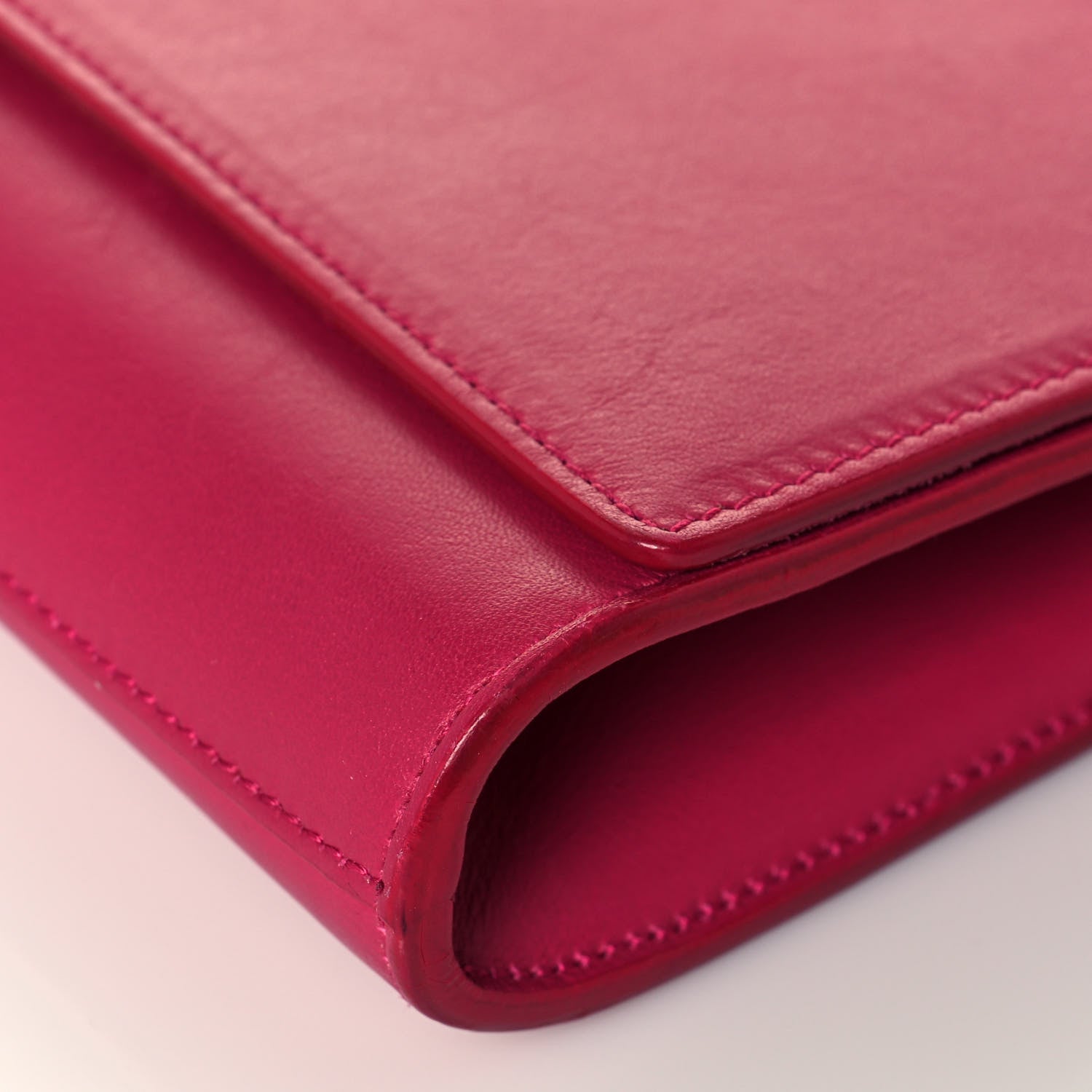 Saint Laurent Calfskin Classic Y Ligne Clutch Fuchsia 9 of 20