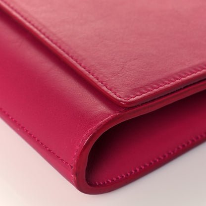 Saint Laurent Calfskin Classic Y Ligne Clutch Fuchsia 9 of 20