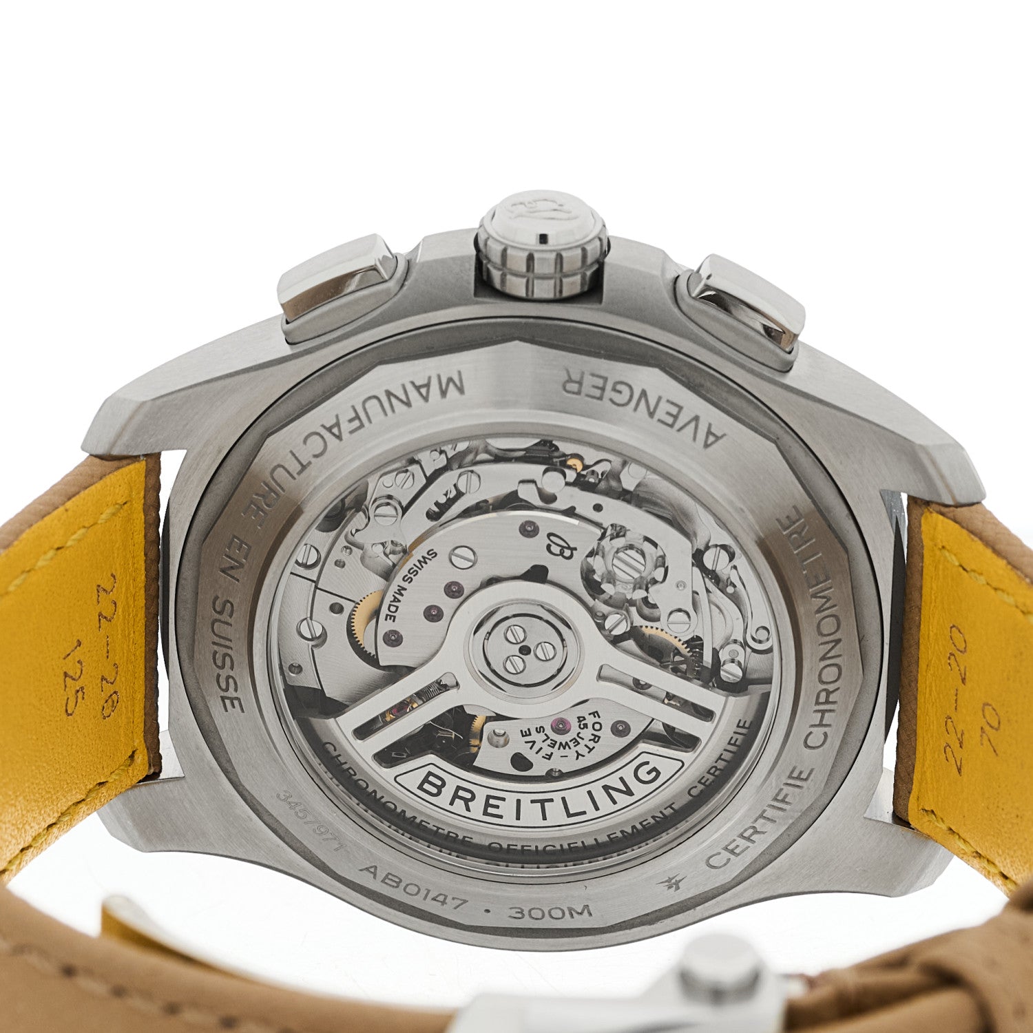 Breitling Stainless Steel Calfskin 44mm Avenger B01 Chronograph Automatic Watch Sand AB0147101A1X1 4 of 5