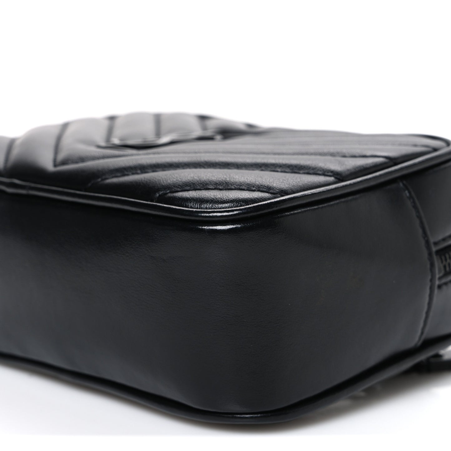 Calfskin Matelasse Monogram Lou Belt Bag Black