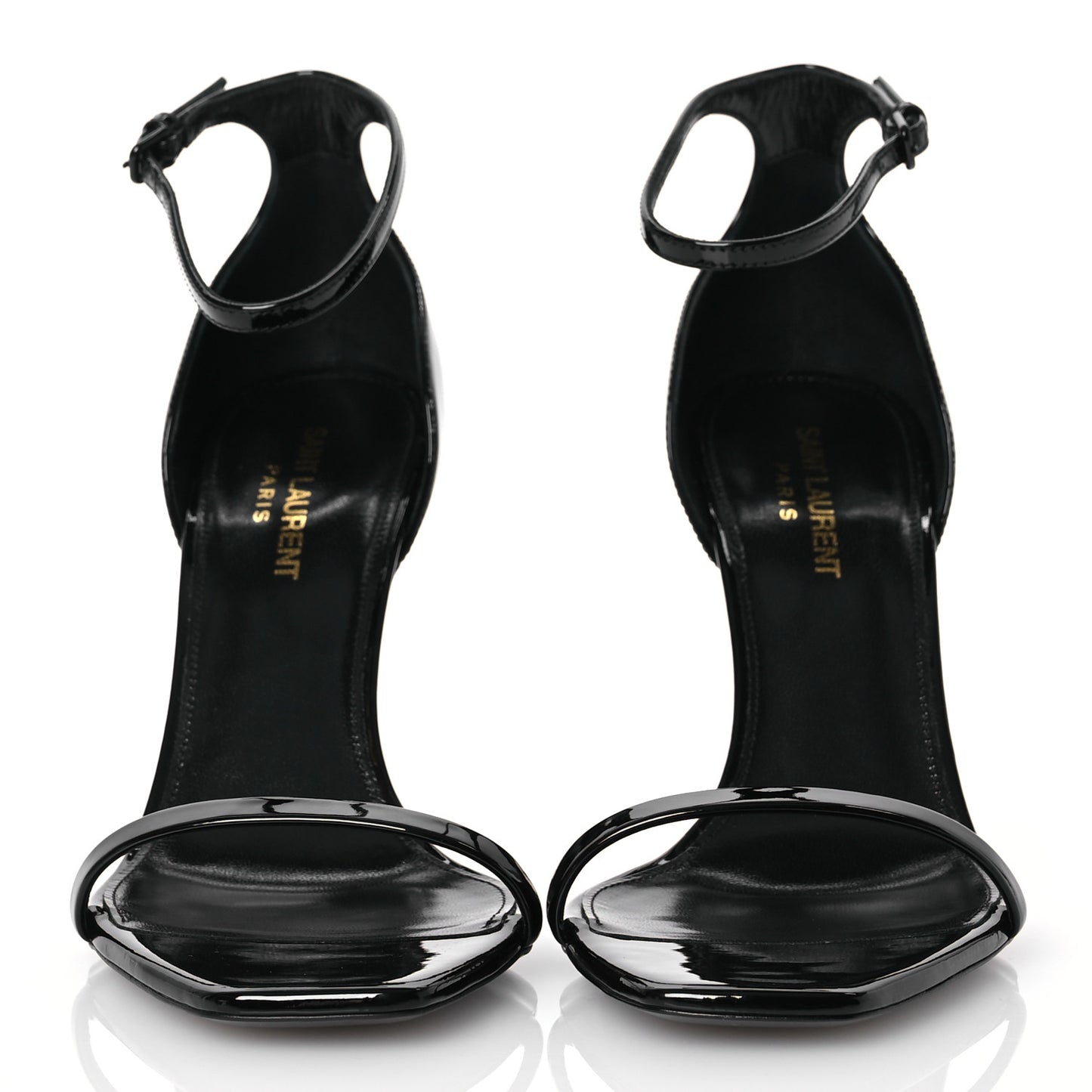 Patent Calfskin Opyum 110 Sandals 39 Black