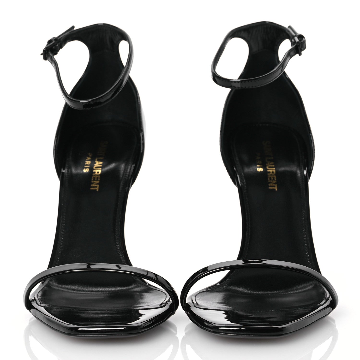 Saint Laurent Patent Calfskin Opyum 110 Sandals 39 Black 2 of 11
