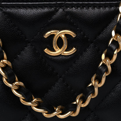 Chanel Lambskin Quilted Pearl Crush Small Vanity Case With Chain Black 8 of 14
