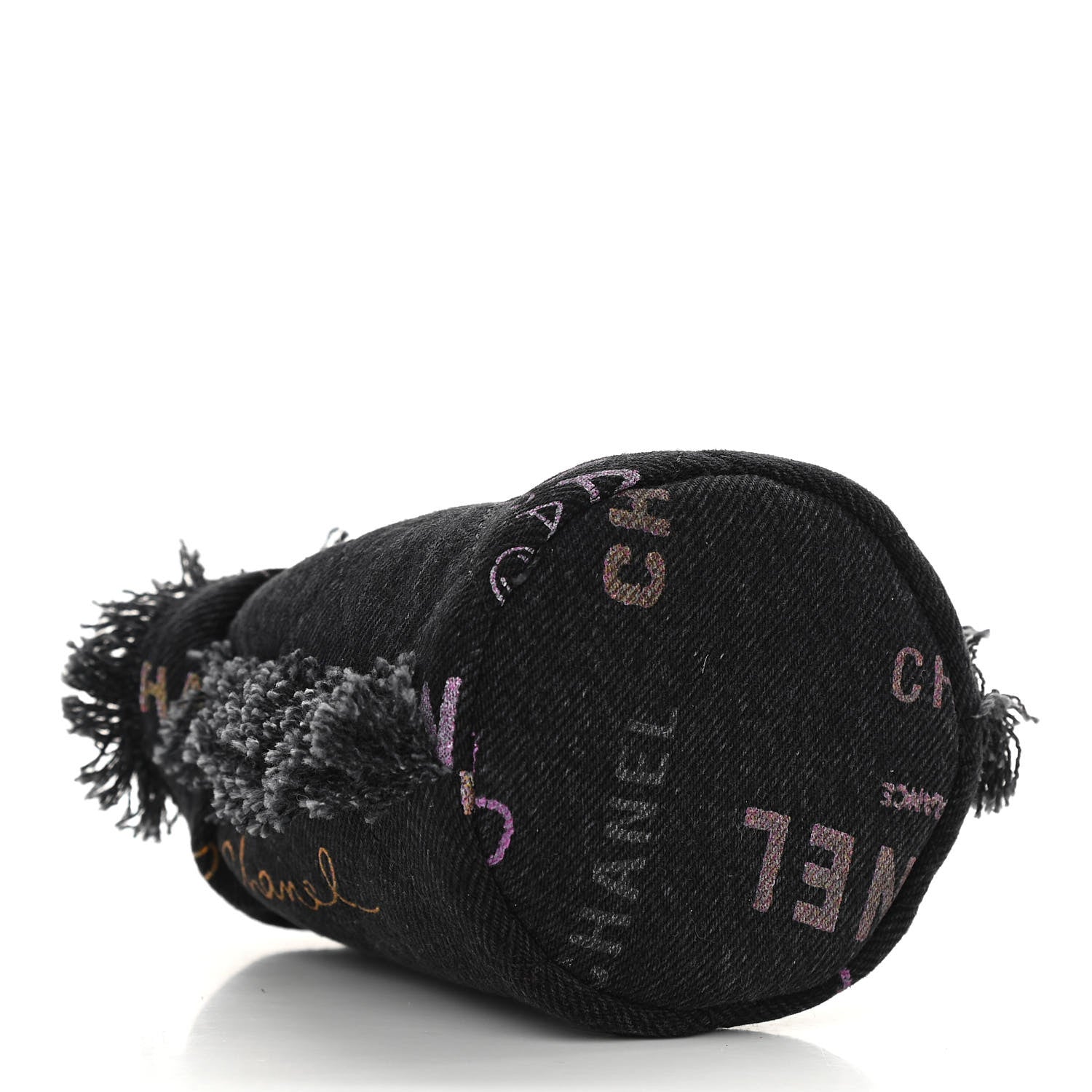 Chanel Denim Quilted Mood Mini Bucket With Chain Black Multicolor 4 of 11