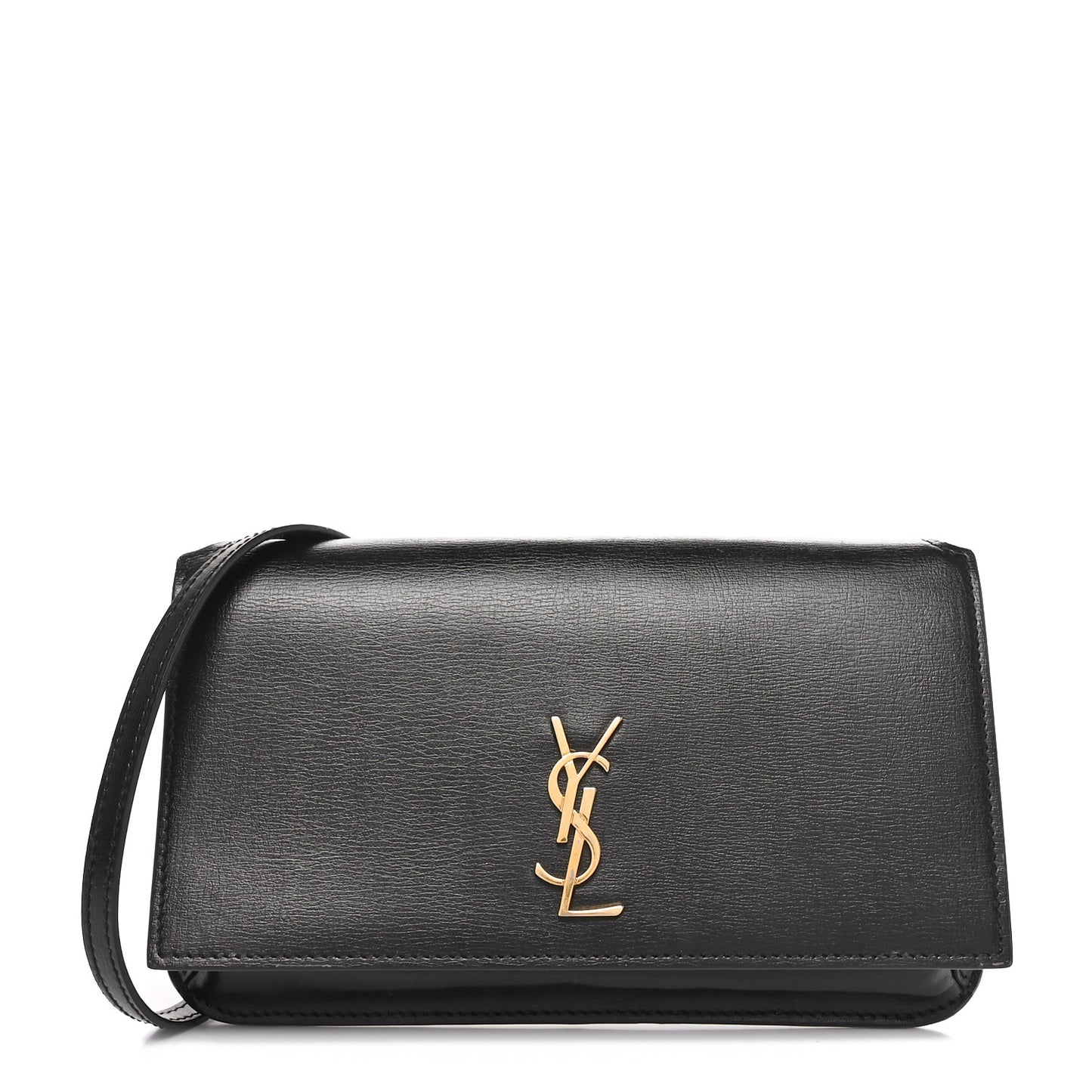Smooth Calfskin Monogram Phone Holder Crossbody Black