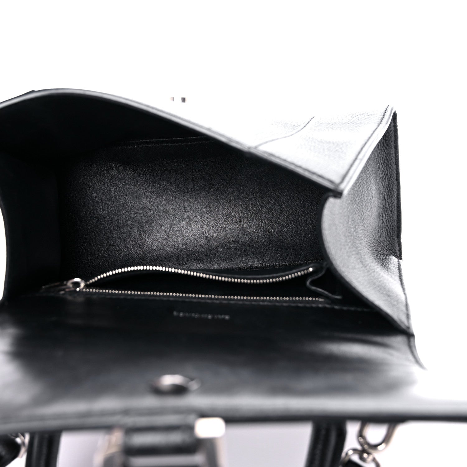Balenciaga Grained Calfskin Small Hourglass Top Handle Bag Black 5 of 19