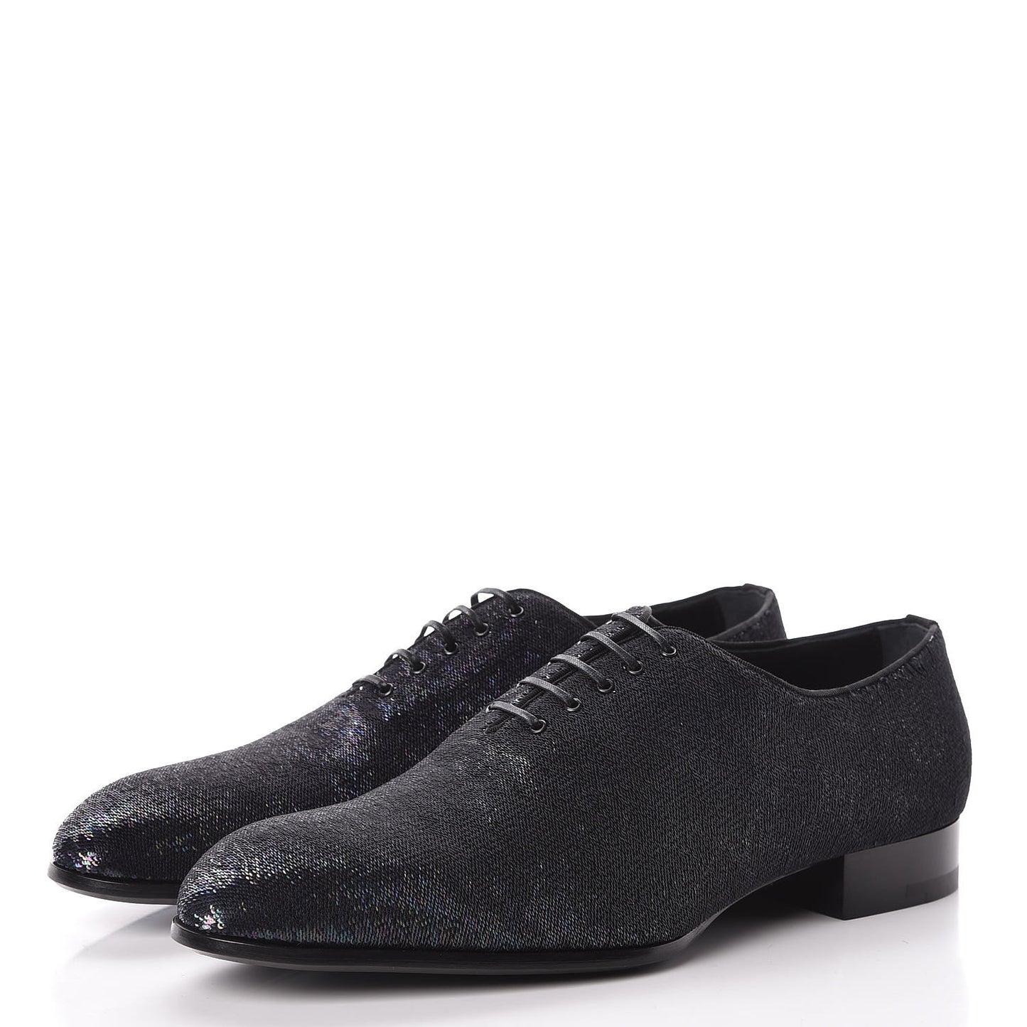 Monogram Embroided Sequins Mens Grenelle Richelieu Shoes 8 Black