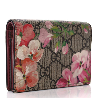 Gucci GG Supreme Monogram Blooms Card Case Beige Multicolor Dry Rose 3 of 7