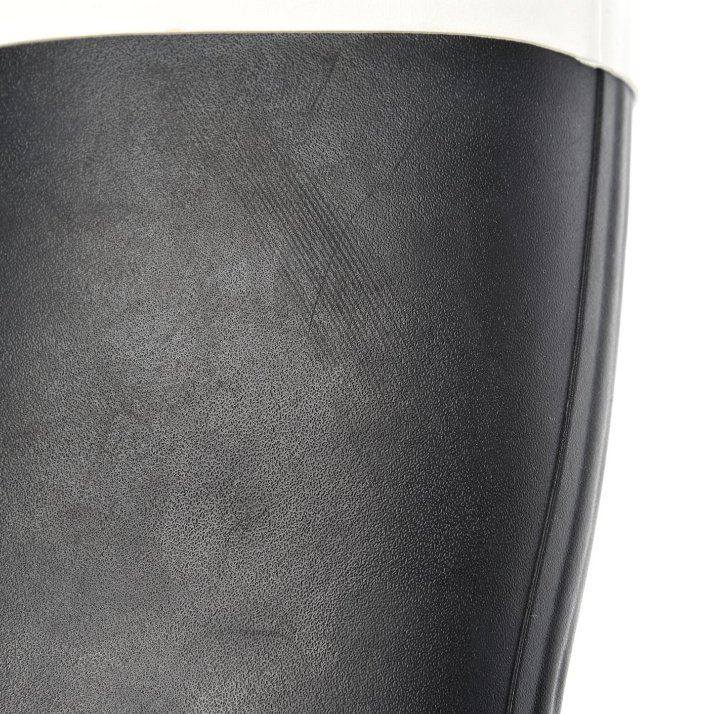 Rubber Logo Short Rain Boots 40 Black White