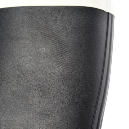 Chanel Rubber Logo Short Rain Boots 40 Black White 8 of 8