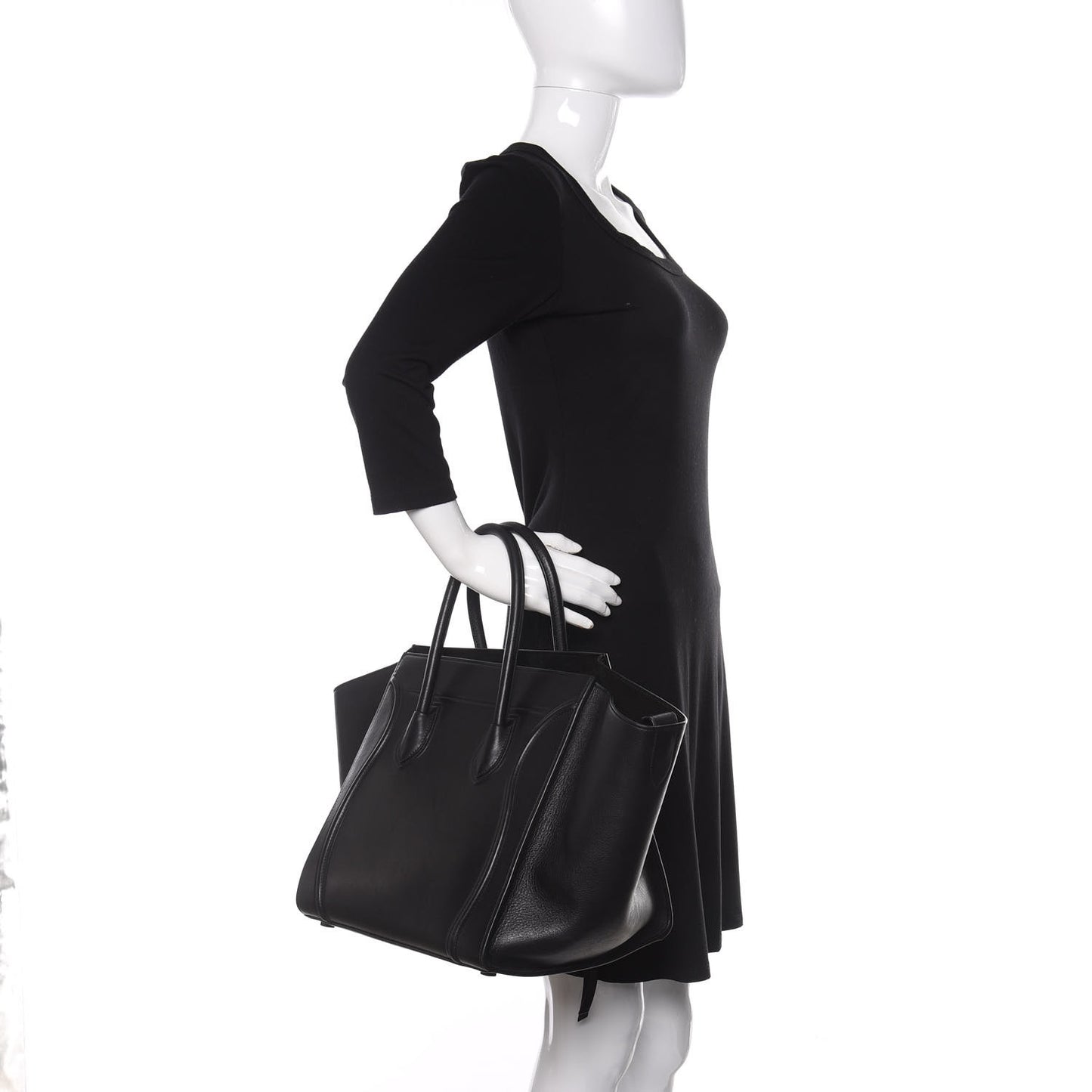 Supple Calfskin Medium Phantom Luggage Black