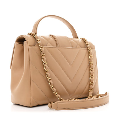 Chanel Calfskin Quilted Chevron In The City Bag Beige 3 of 11