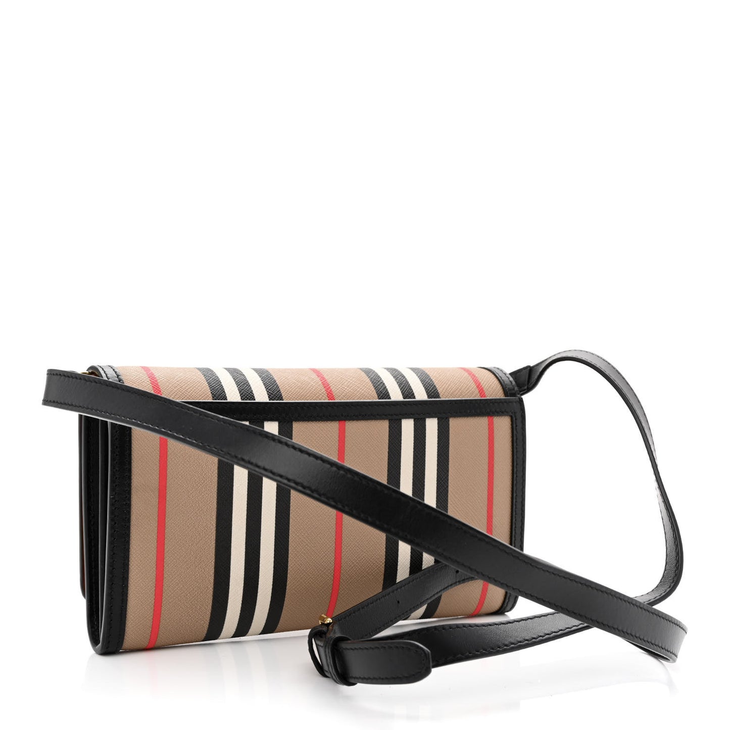 E-Canvas Icon Stripe Hannah Wallet With Detachable Strap Archive Beige