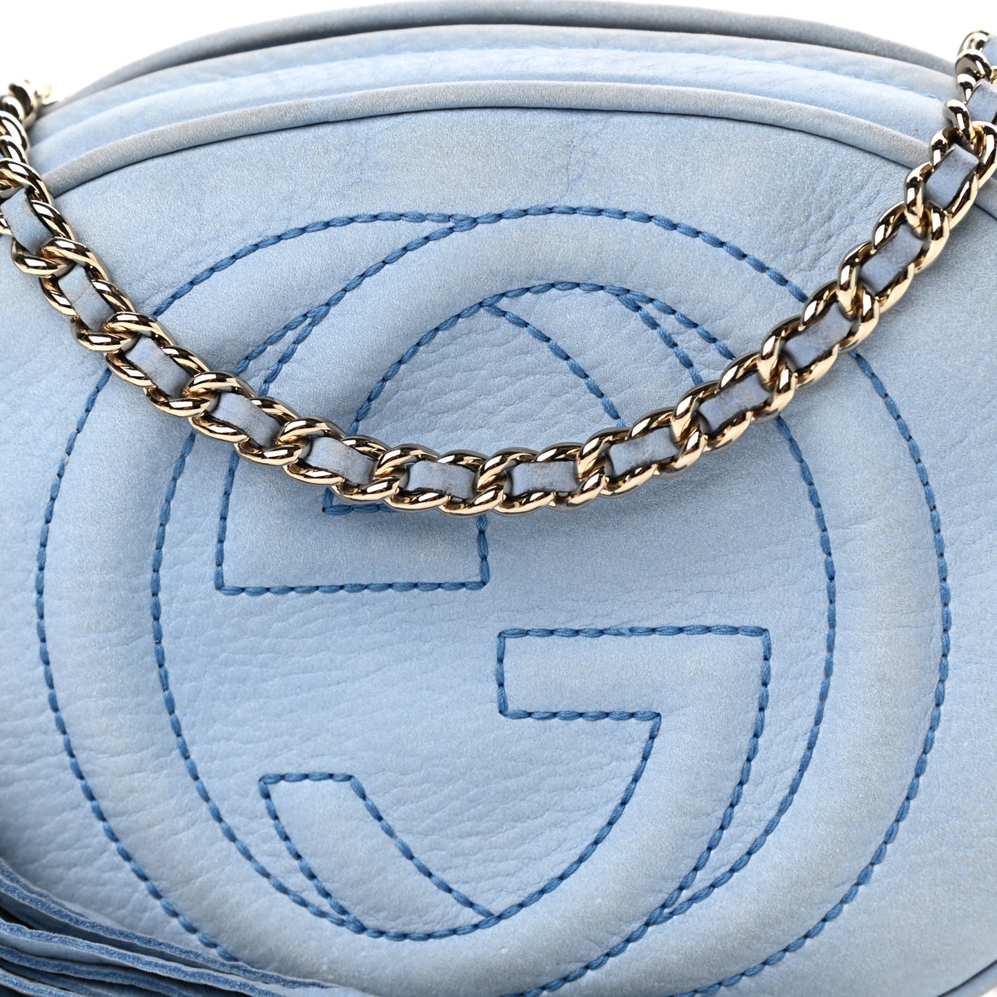 Vitello Range Mini Soho Chain Bag Mineral Blue