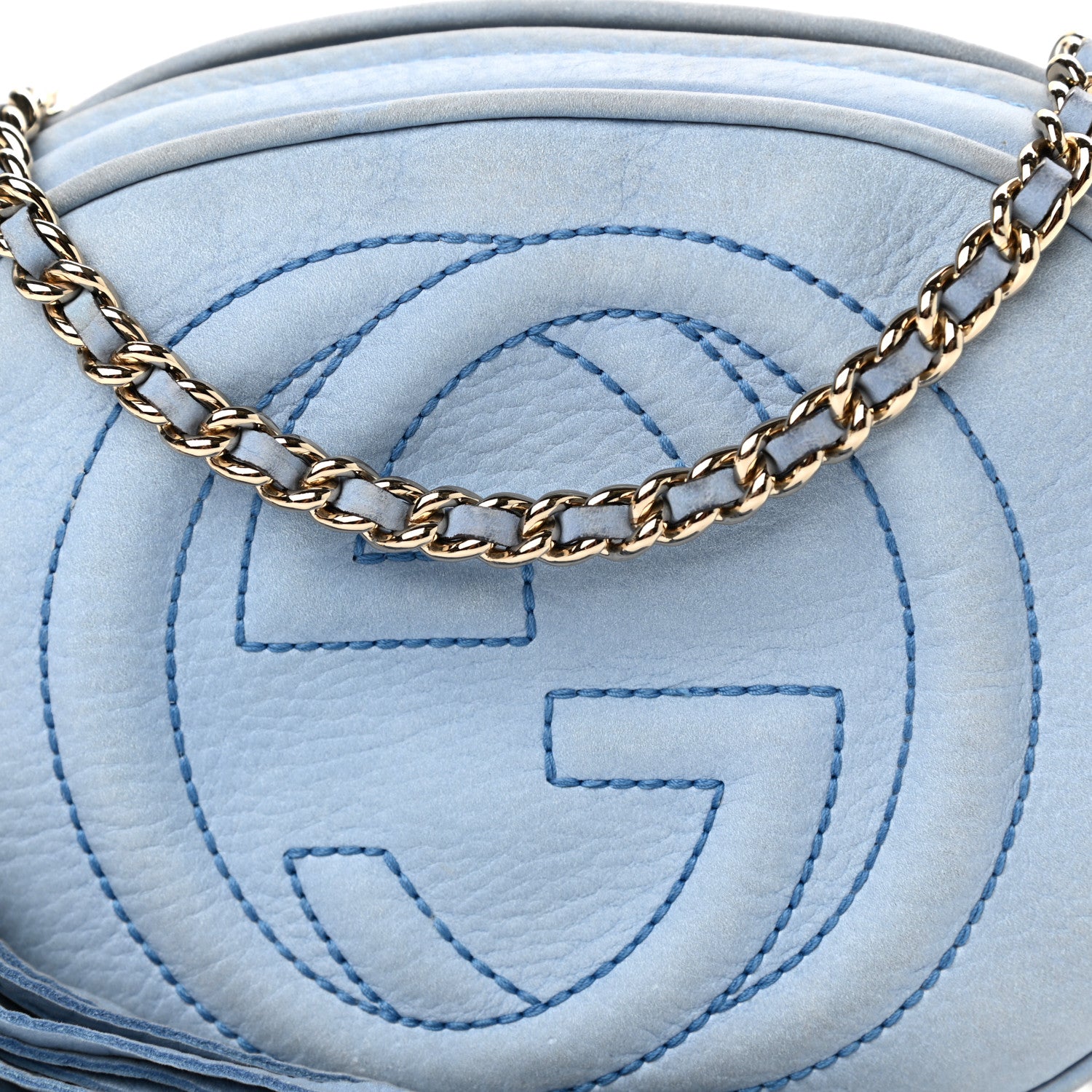 Gucci Vitello Range Mini Soho Chain Bag Mineral Blue 8 of 10