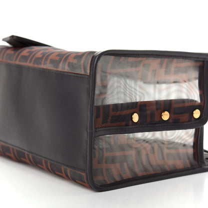 Fendi Mesh Vitello Century FF 1974 Mini Peekaboo Defender Cover Marrone Black Ebano 7 of 10