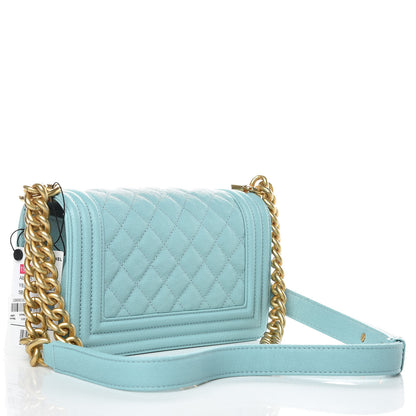 Chanel Caviar Quilted Small Boy Flap Light Blue 3 of 9