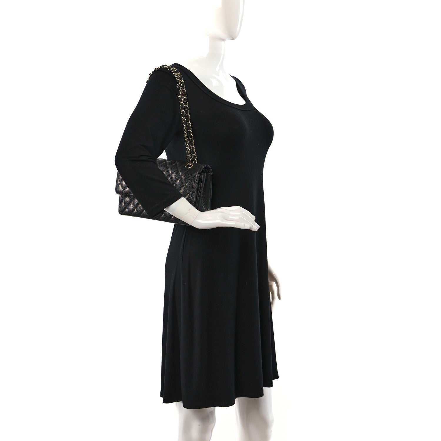 Chanel Caviar Quilted Medium Double Flap Black 2 of 8