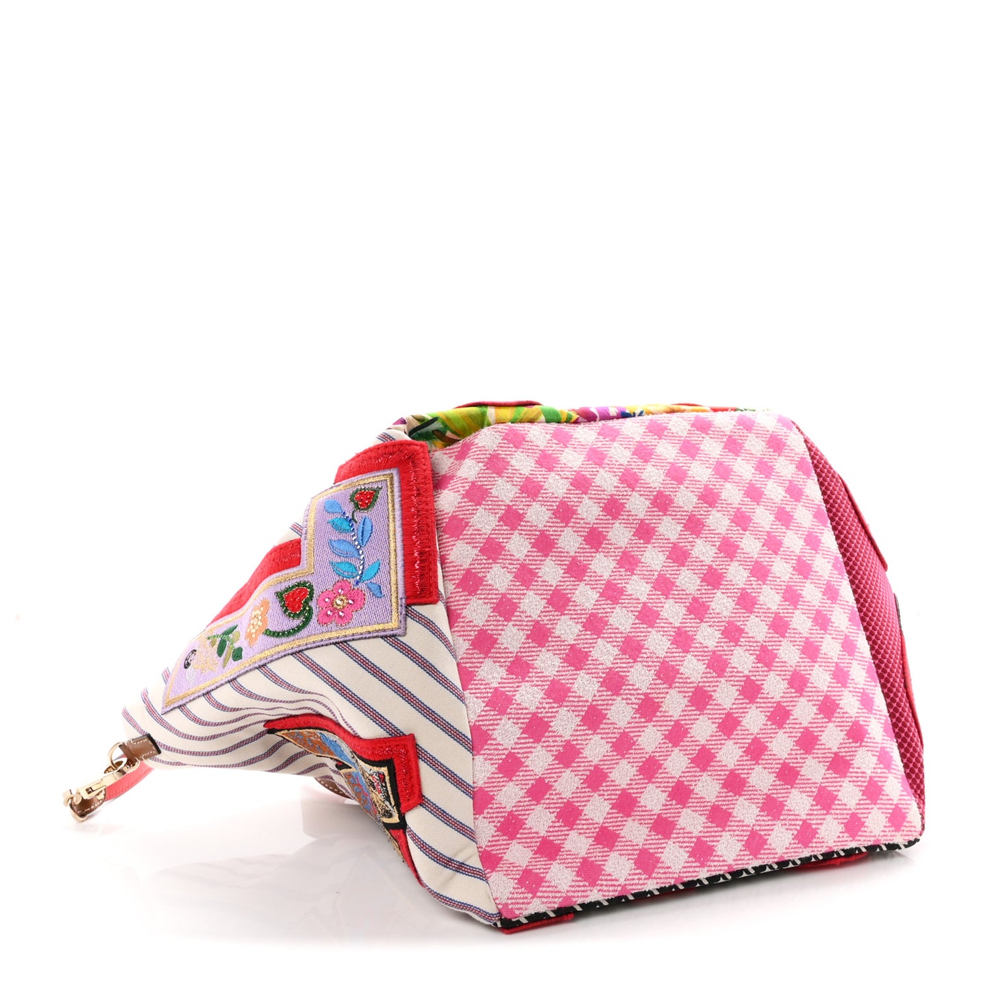 Canvas Embroidered Calfskin Caracaba Tote Multicolor