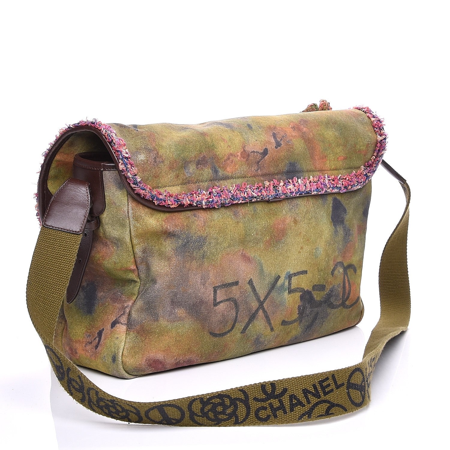 Chanel Washed Toile Large Graffiti On The Pavements Messenger Khaki Multicolor 3 of 7