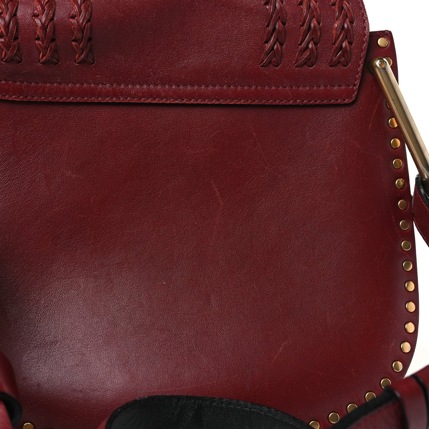 Chloe Calfskin Braided Small Hudson Shoulder Bag Sienna Red 10 of 15
