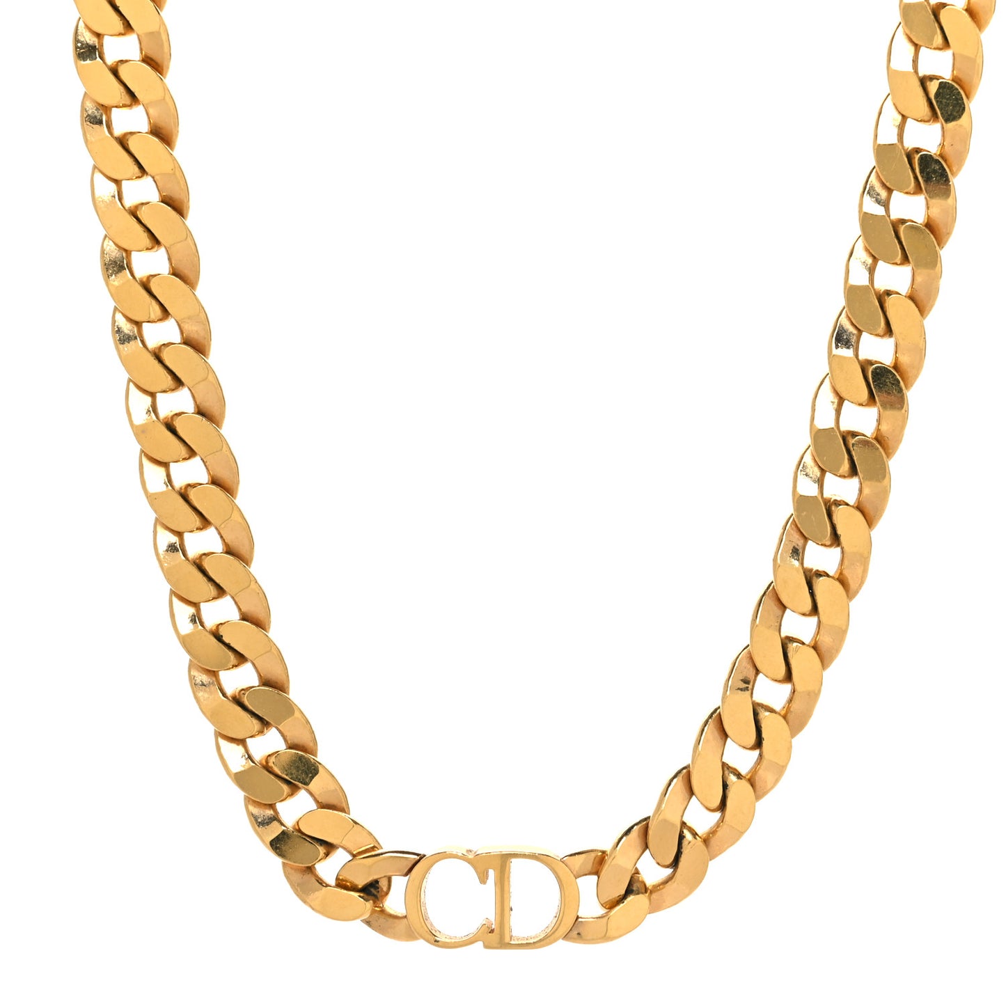 Metal CD Choker Necklace Gold