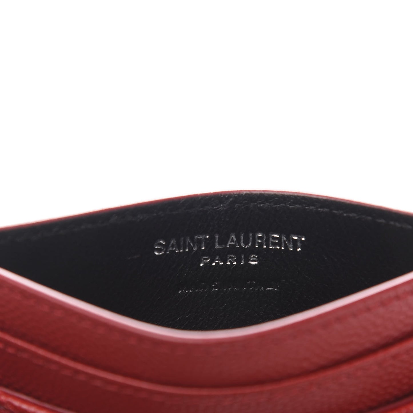 Grain De Poudre Matelasse Chevron Monogram Credit Card Case New Red