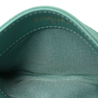 Chanel Lambskin Quilted Chanel 19 Card Holder Green 5 of 9