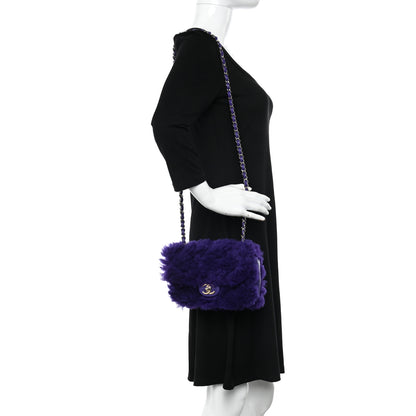 Chanel Shearling Lambskin Quilted Flap Purple 2 of 10