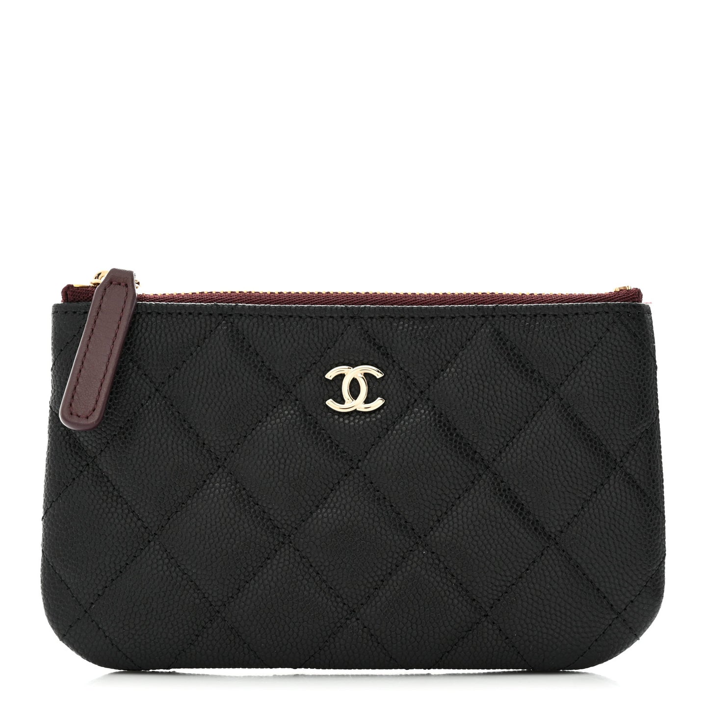 Caviar Quilted Small Cosmetic Case Black