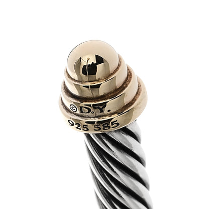 David Yurman Sterling Silver 14K Yellow Gold 4mm Cable Classics Bracelet 3 of 3