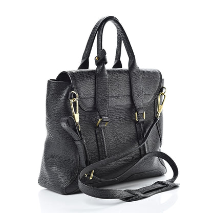 3.1 Phillip Lim 3.1 Textured Calfskin Medium Pashli Satchel Black 3 of 13