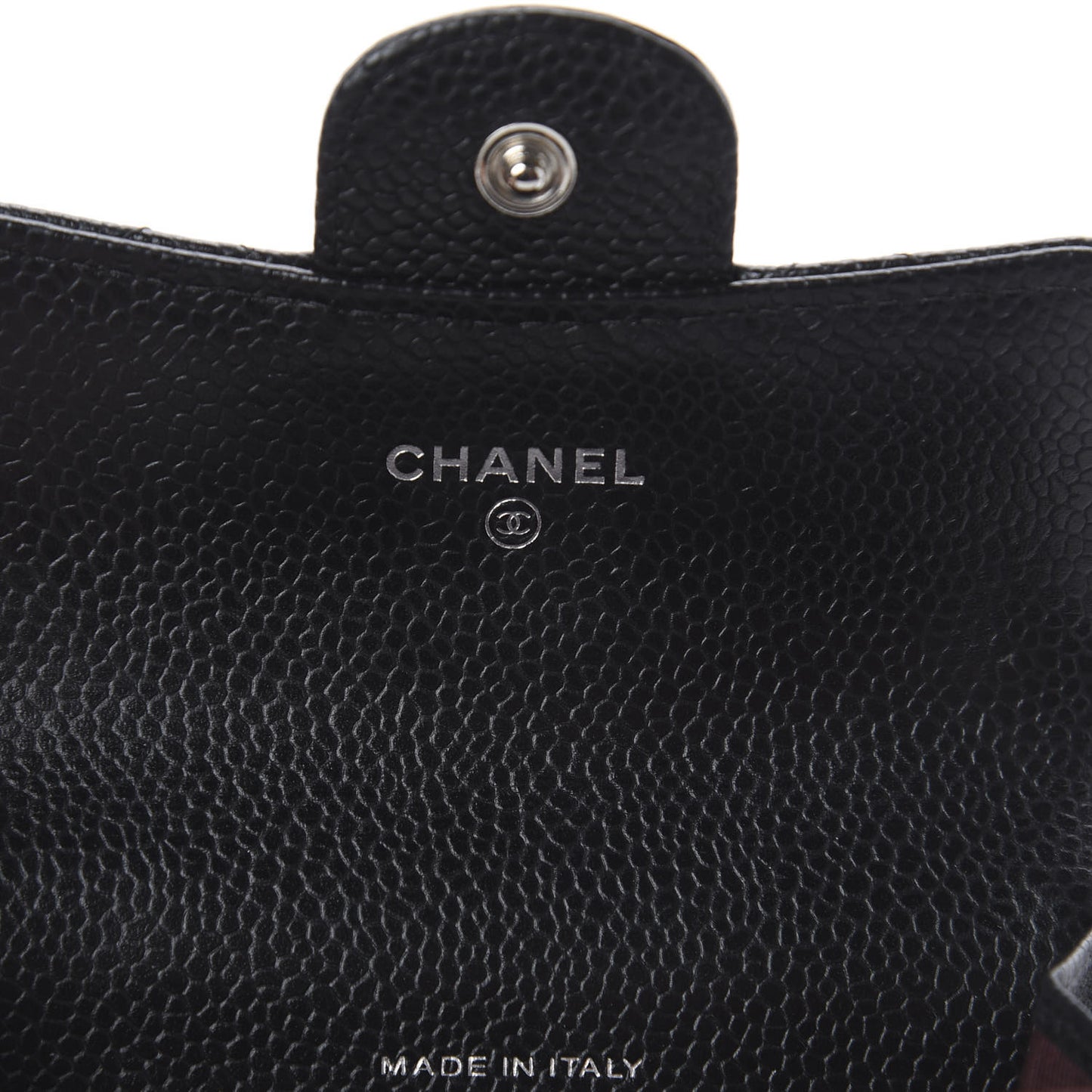 Caviar Quilted Flap Card Holder Black
