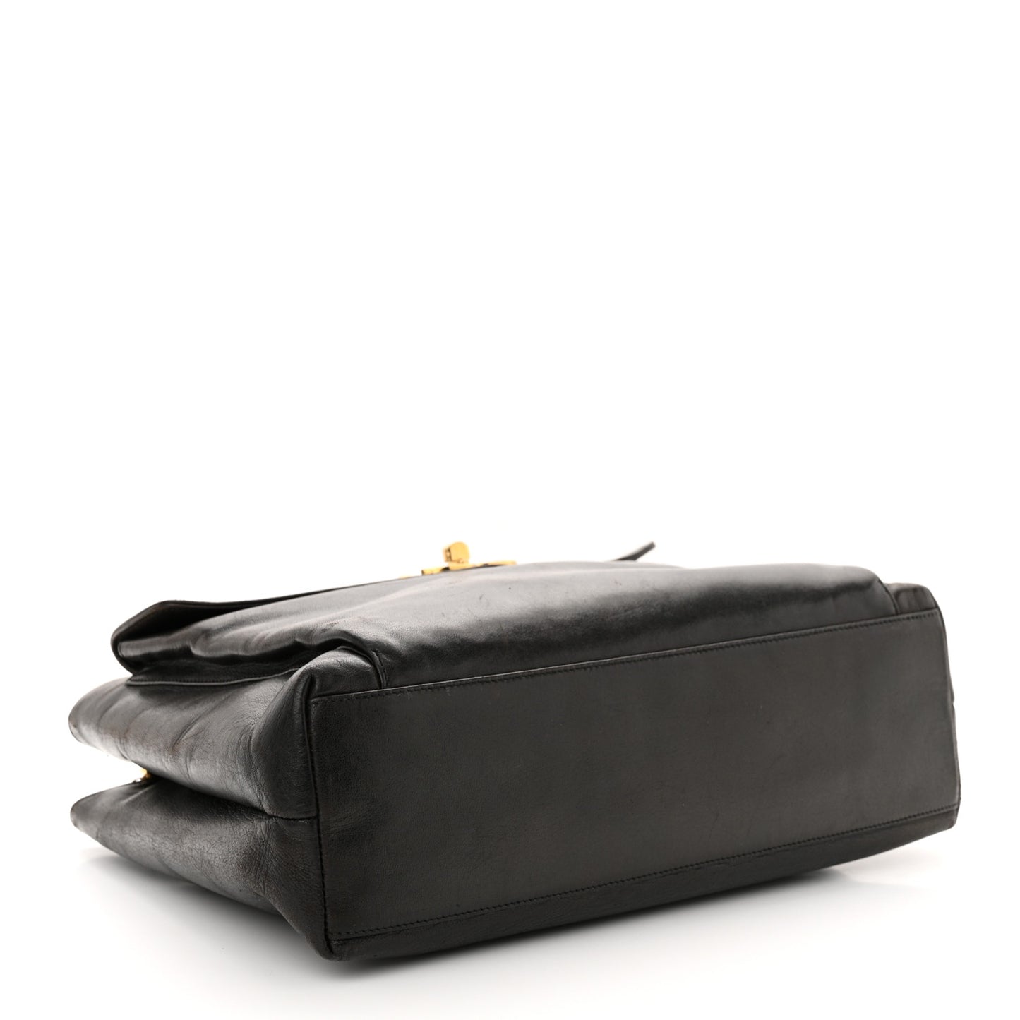 Lambskin Flap Shoulder Bag Dark Brown