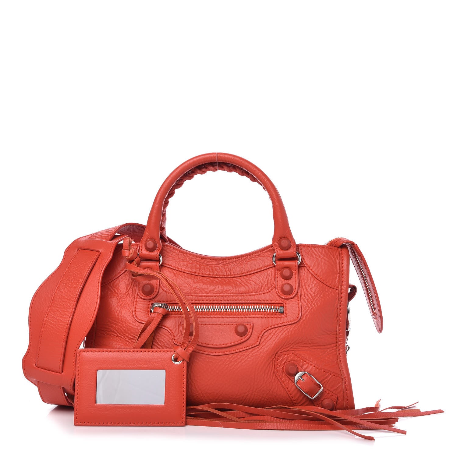 Balenciaga Matte Goatskin Rubber Covered Classic Hardware Mini City Rouge Coquelicot Rouge Braise 1 of 9