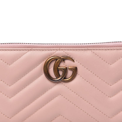 Gucci Calfskin Matelasse GG Marmont Zip Around Wallet Perfect Pink 8 of 9