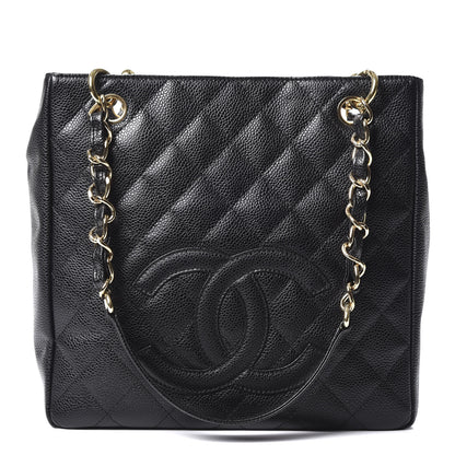 Chanel Caviar Quilted Petit Shopping Tote PST Black 1 of 10