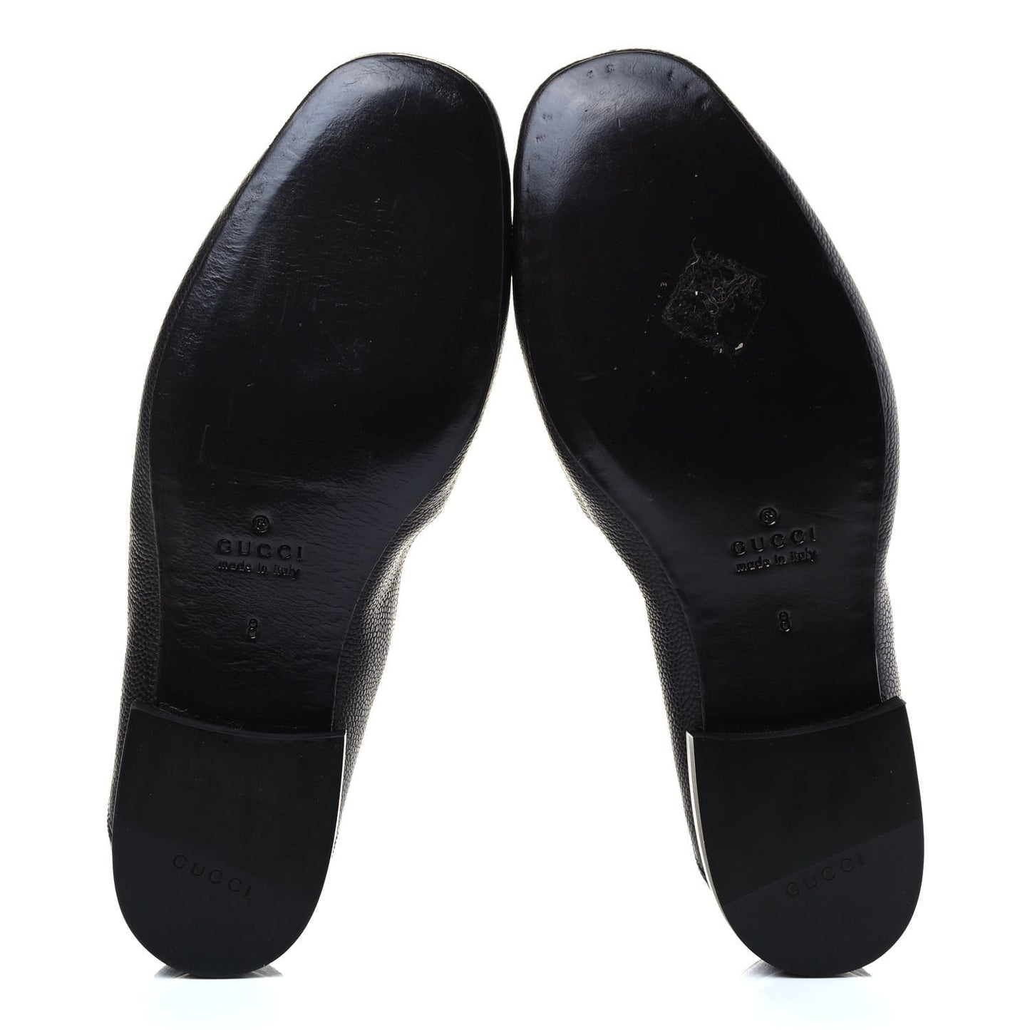 Pebbled Calfskin Mens Tassel Loafers 8 Black