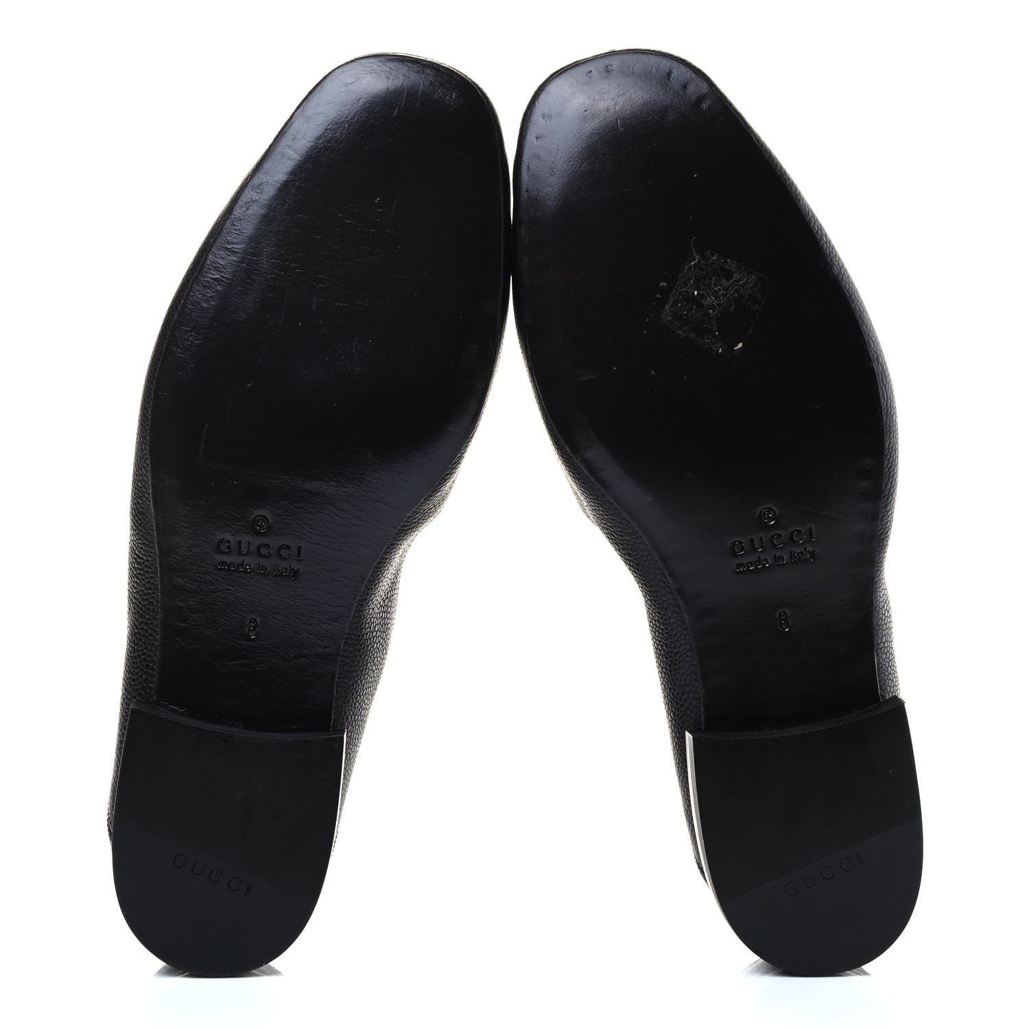 Gucci Pebbled Calfskin Mens Tassel Loafers 8 Black 5 of 7