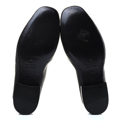 Gucci Pebbled Calfskin Mens Tassel Loafers 8 Black 5 of 7