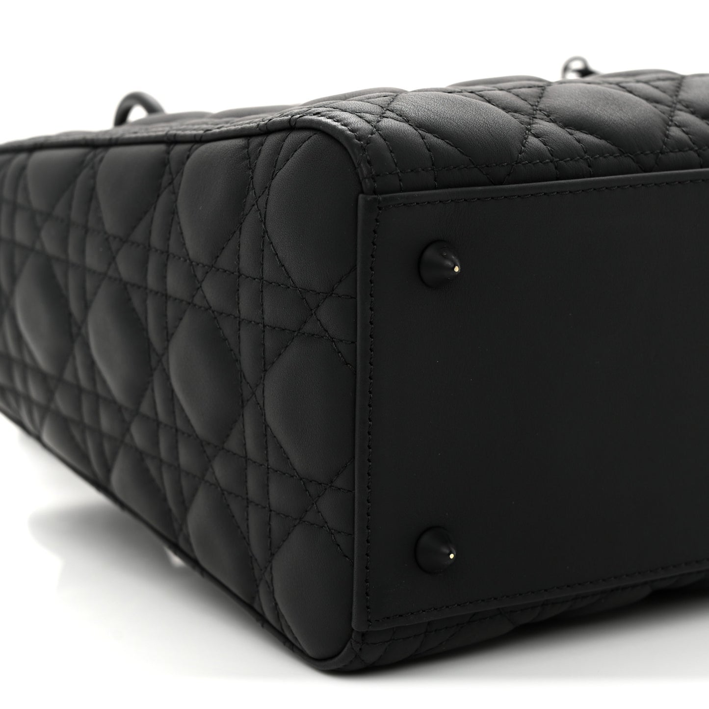 Ultra Matte Calfskin Cannage Medium Lady Dior Black