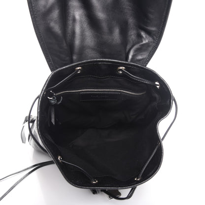 Balenciaga Chevre Silver Metallic Edge Hardware Backpack Black 5 of 7
