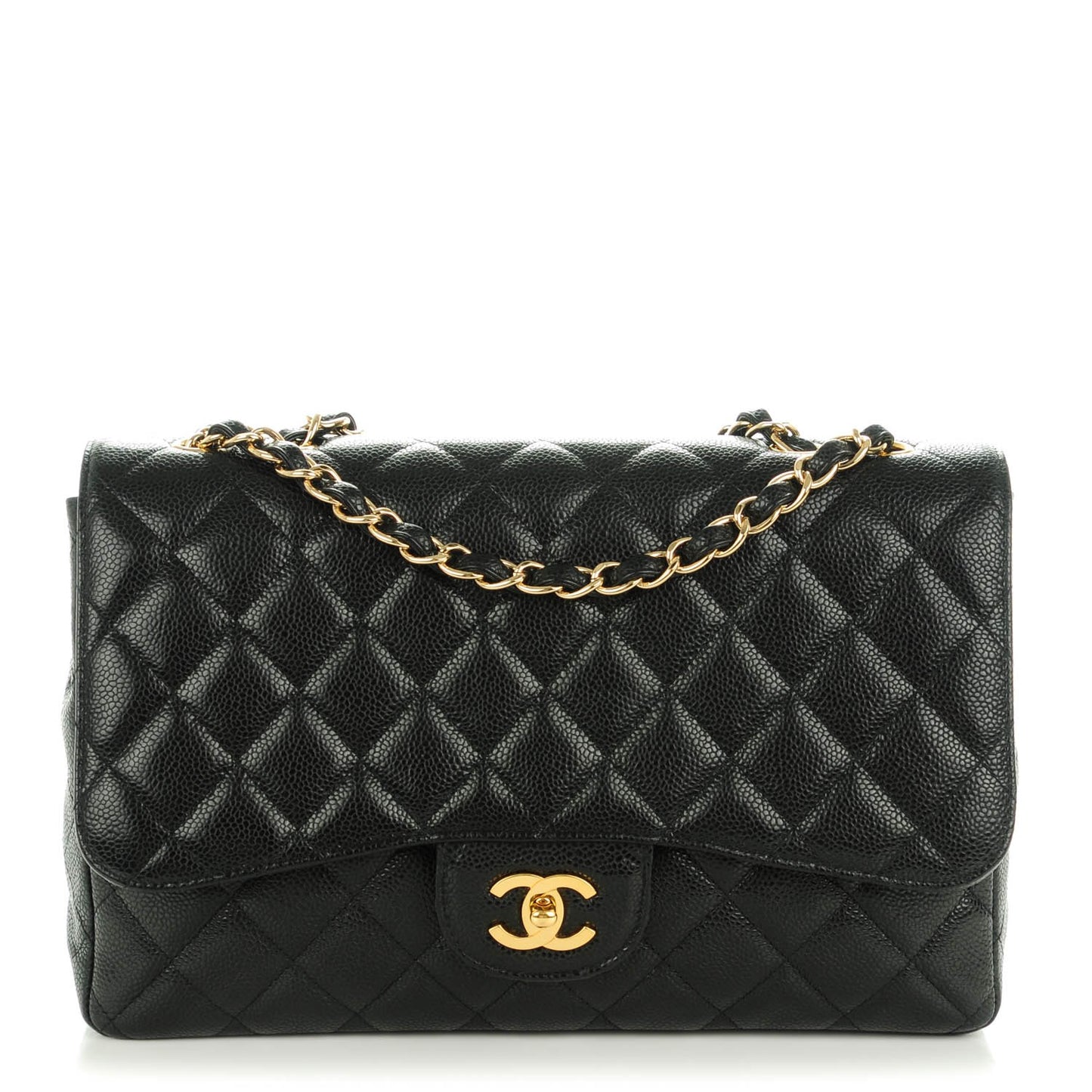 Caviar Quilted Jumbo Single Flap Black